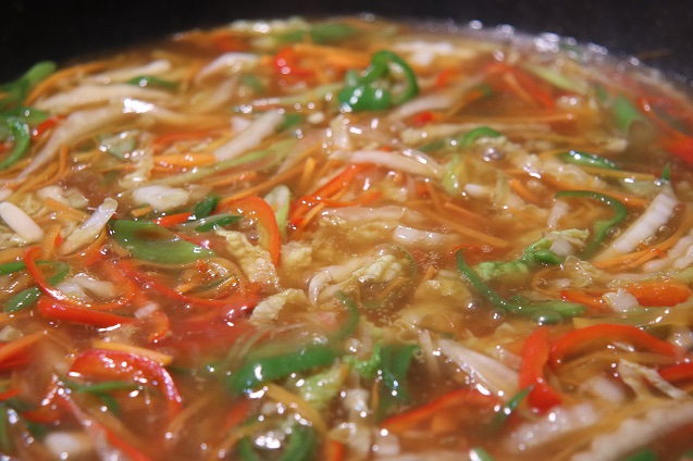一煮立ちしたら、野菜ダクあん 完成です (o^-')b
