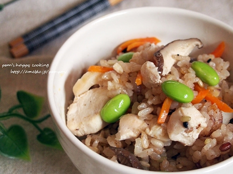 鶏と椎茸の炊き込みご飯