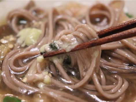 ナス鶏きのこのとろとろ蕎麦
