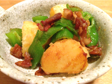 じゃがいもと豚肉のやすまる風味噌炒め